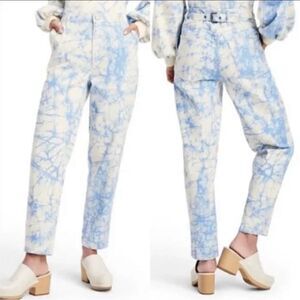 Rachel Comey for Target blue chambray marbled high rise tie dye jeans Sz 0